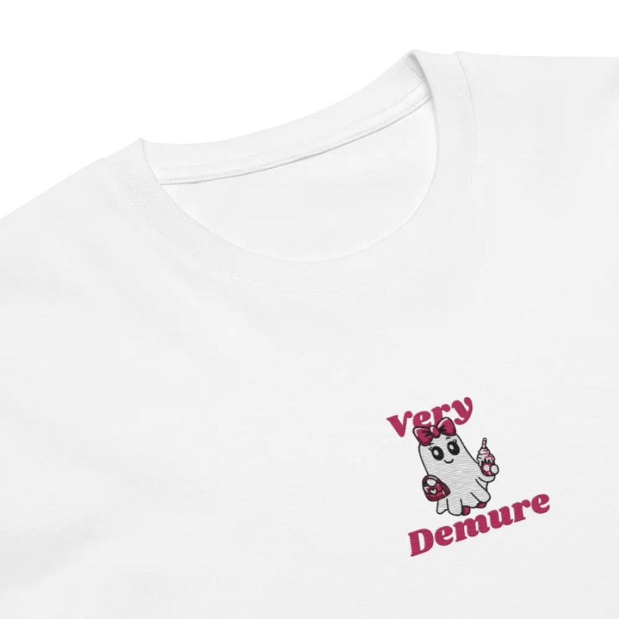 Very Demure Cute Ghost Embroidered Premium Cotton Regular Fit T-Shirt product image (3)