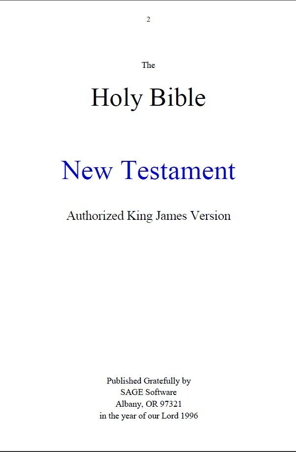 The Holy Bible - King James Version - New Testament (PDF)