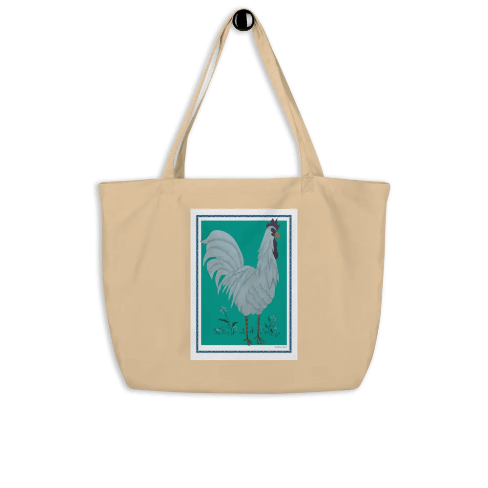 Eco Friendly Tote Bag with Chicken and Green Background product image (8)