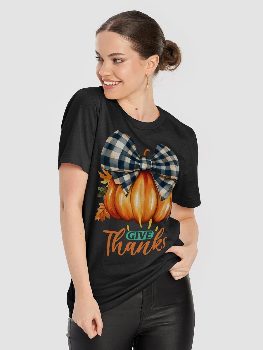 Give Thanks Pumpkin Plaid T-Shirt product image (15)