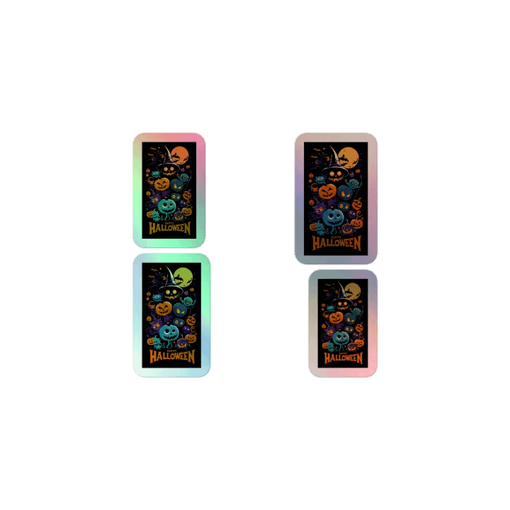 Retro Happy Halloween Holo Stickers product image (1)