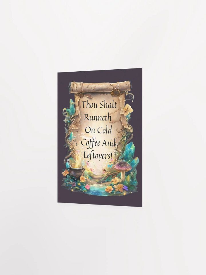 Funny Mom Wall Art Print – “Thou Shalt Runneth On Cold Coffee & Leftovers” product image (17)