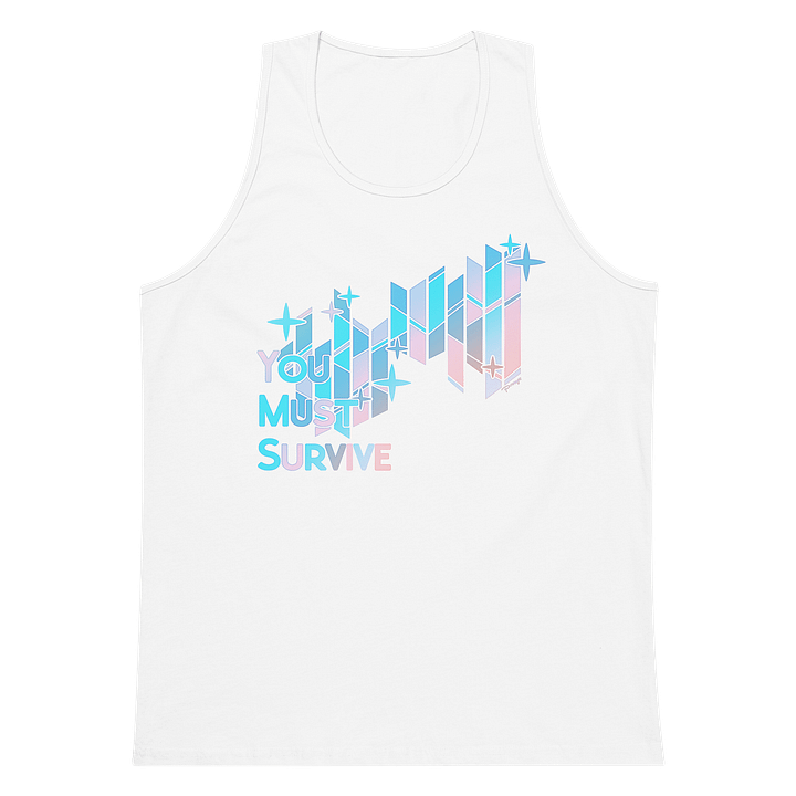 "YOU MUST SURVIVE" Stained Glass tanktop (white) product image (1)