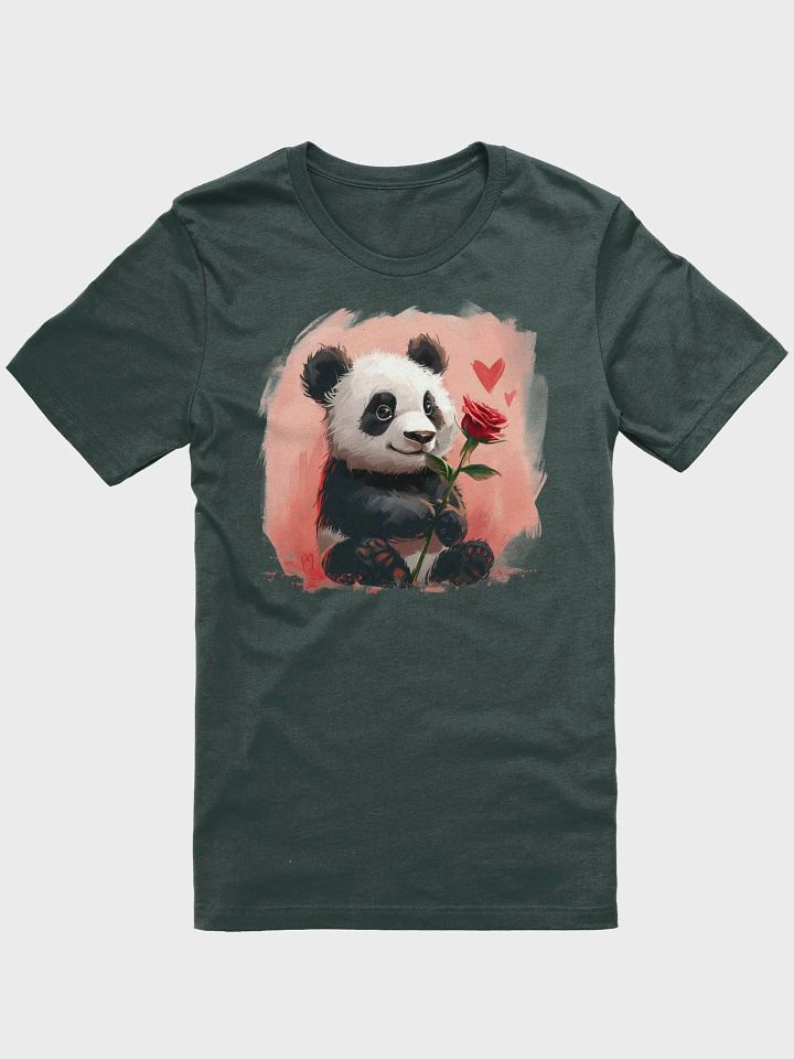 Cute Panda T-Shirt with Heart and Red Rose, Adorable Panda Bear Tee, Unisex Animal Love Graphic Shirt, Gift Idea product image (13)