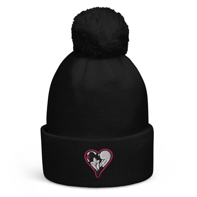 gupasmHeart Pom-Pom Beanie