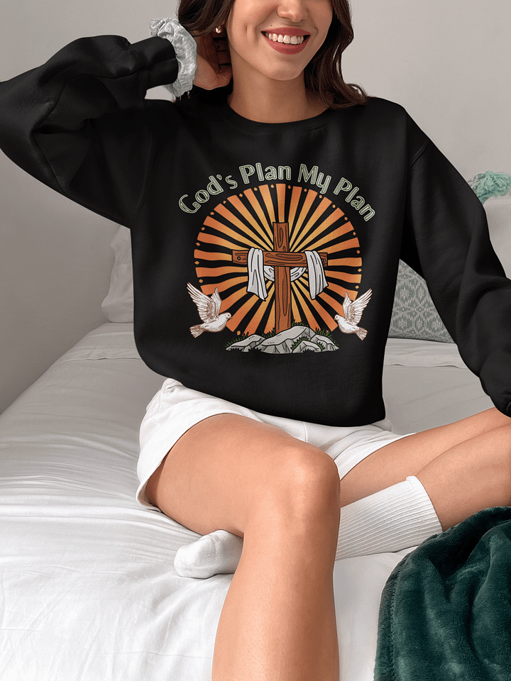 God`s Plan, My Plan Christian Faith, Easter Theme Gildan Sweater. product image (1)