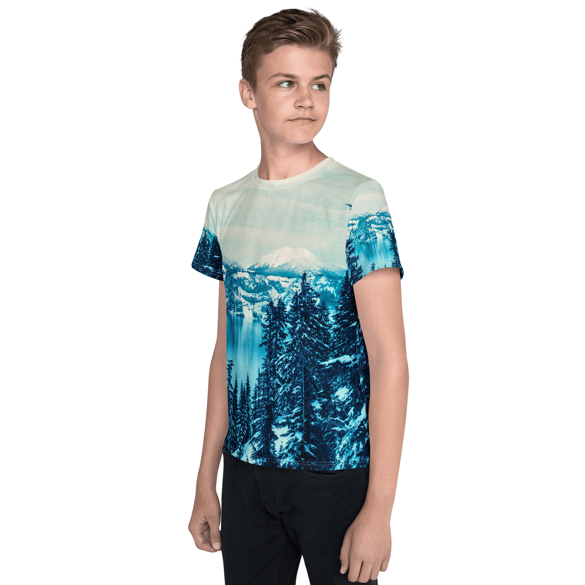 Crater Lake Lomopurple Youth Crew T-Shirt product image (3)