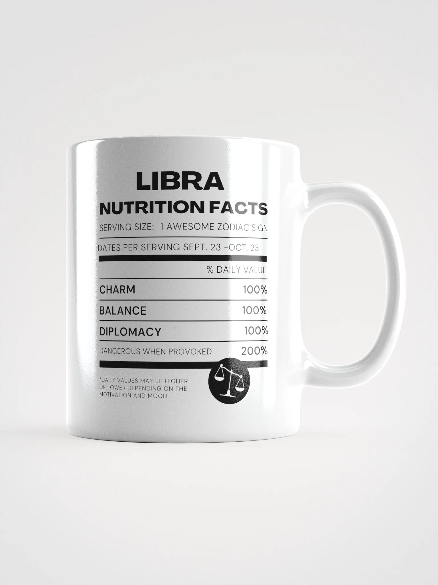 Libra Nutrition Facts Mug product image (2)