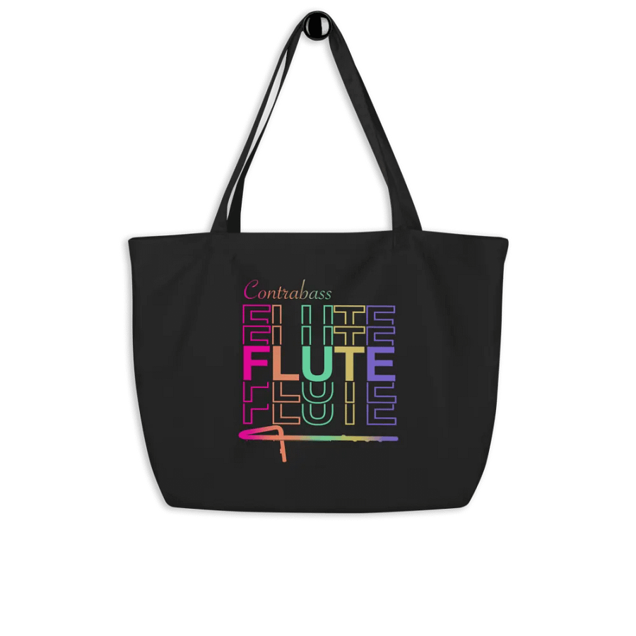 Symmetrical Flute Graphic Tote Bag - Contrabass Flute product image (9)