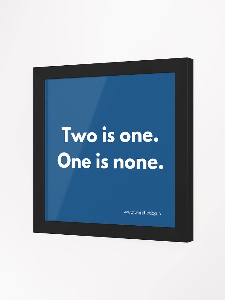 “Two Is One. One Is None.” – Framed Operational Reminder for Crisis Professionals product image (11)