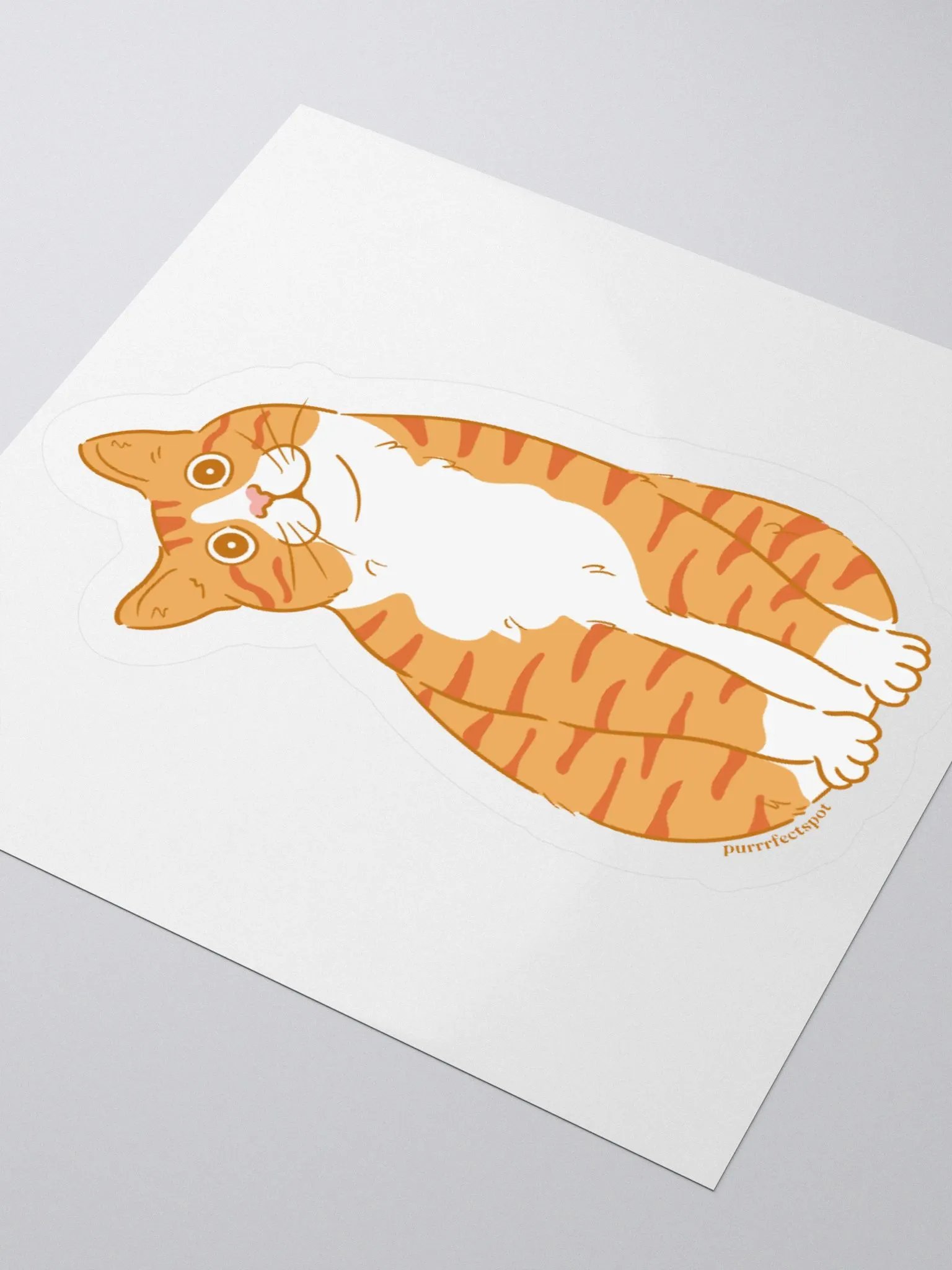 Curious Orange Tabby Cat Sticker - Funny Head Tilt Cat product image (3)