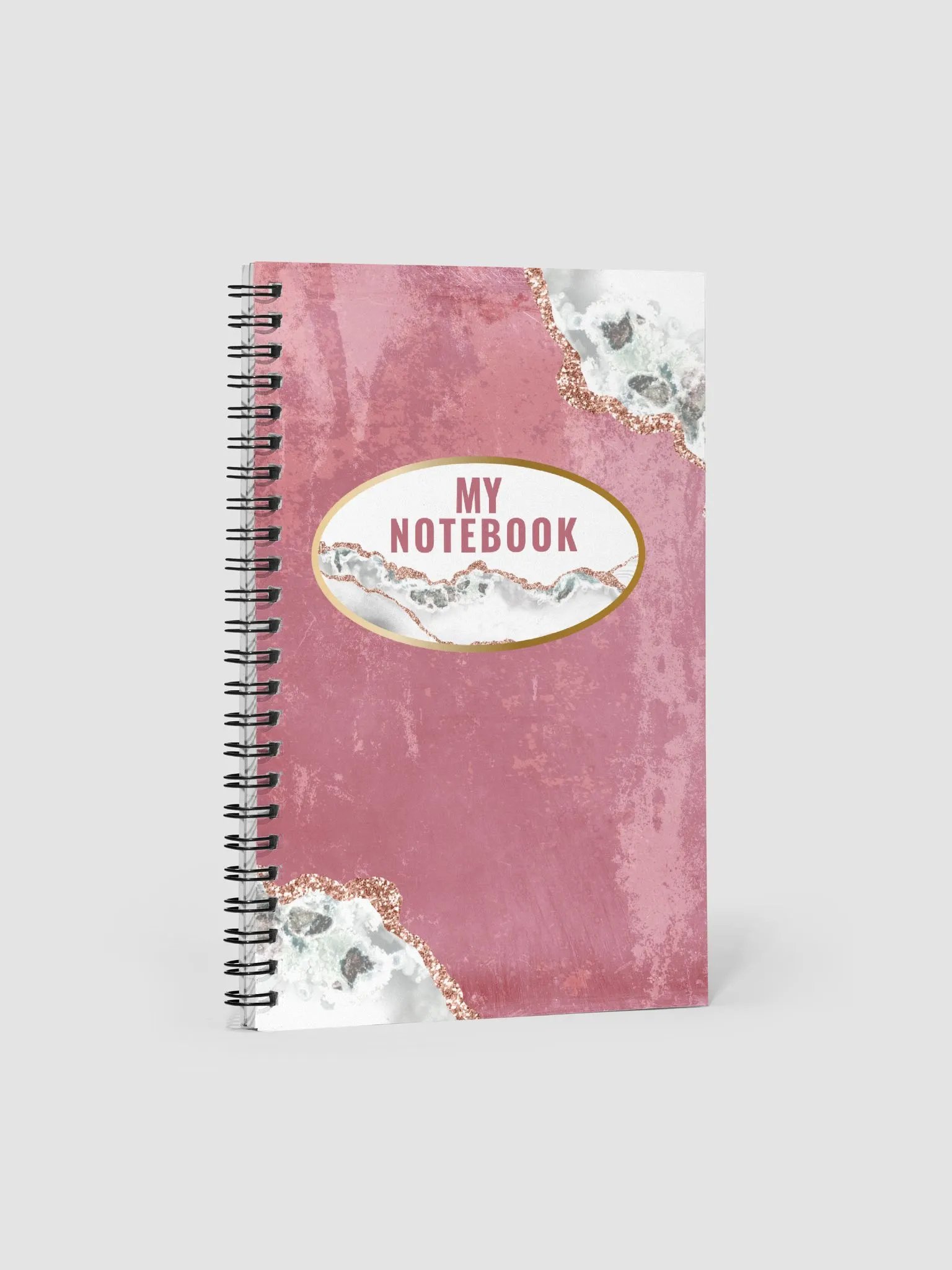 Elegant Pink Notebook with white and gold borders product image (3)