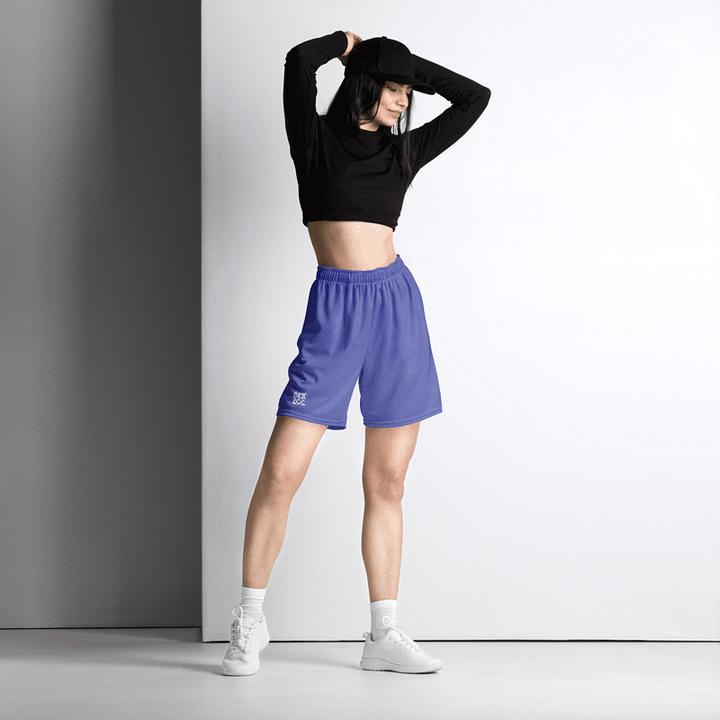 Women's | BRN.2C.C.™ Mesh Shorts | Coastal Cool Meets Sporty Style | Recycled Unisex Activewear 🌊🔥| White Logo on Slate Blue product image (1)
