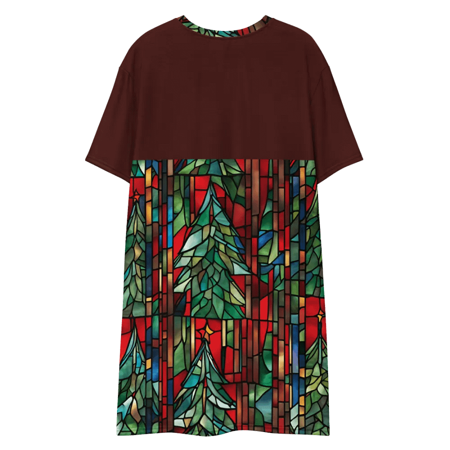 Stained Glass Christmas Tree T-Shirt Dress product image (7)