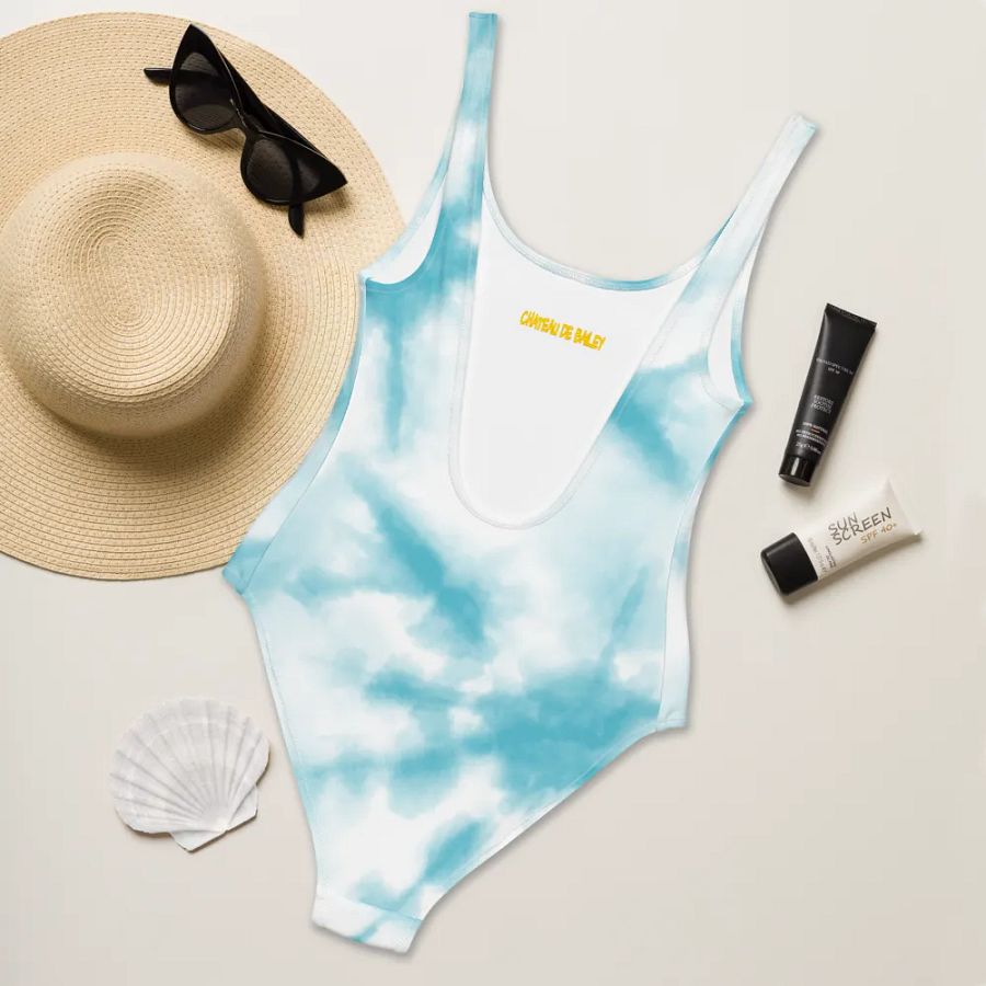 One-Piece Blue Tie Dye Swimsuit product image (8)