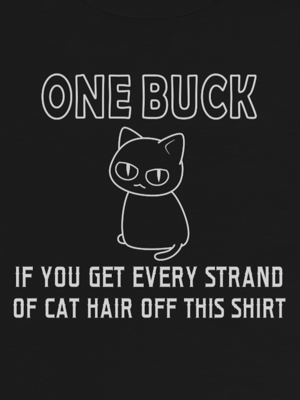Cat Hair on Shirt Unisex Long Sleeve Tee, White Print product image (1)
