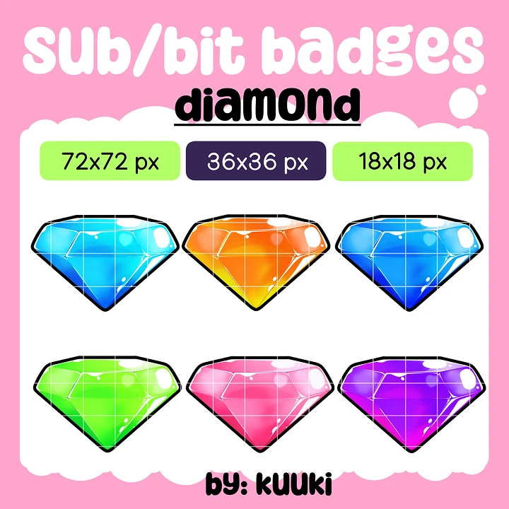[Sub & Bit Badge] DIAMOND | Twitch Graphics | Youtube | Discord product image (1)