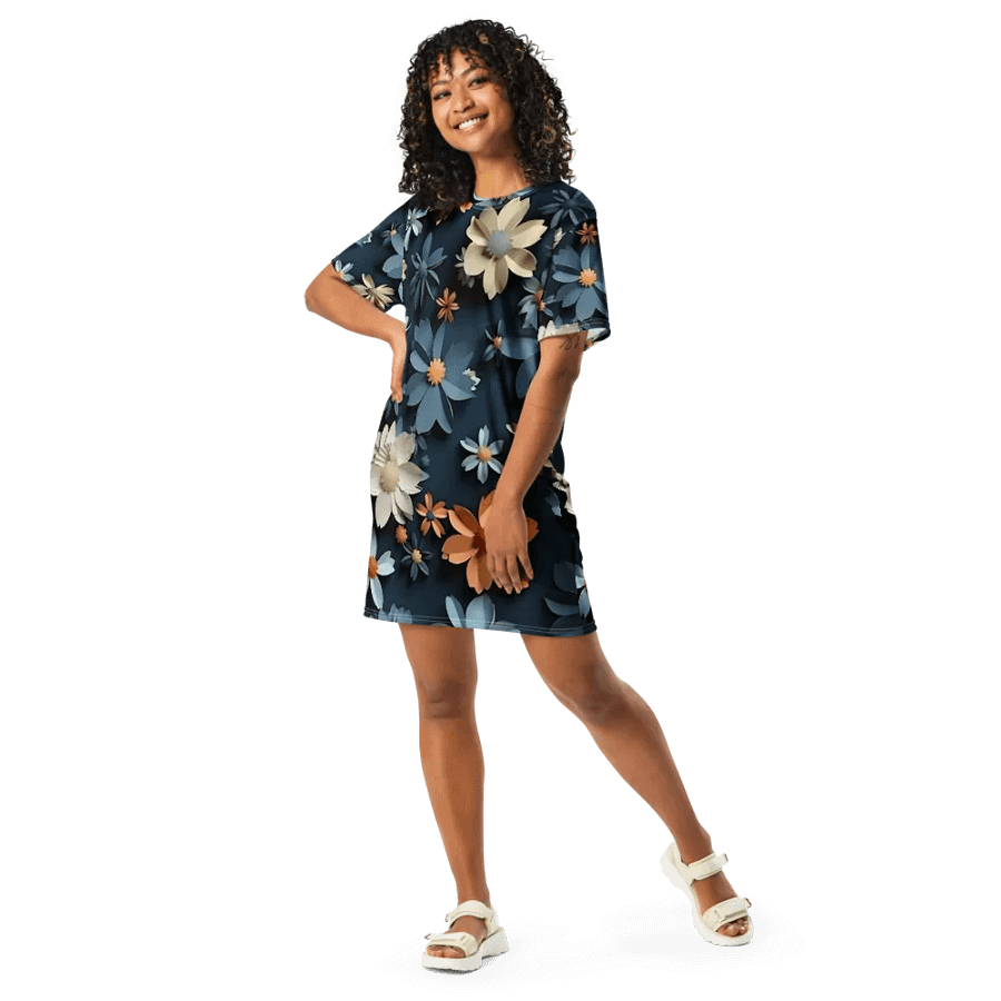 3D-Ditsy-Flowers-Seamless-Patterns T-shirt Dress - V4 product image (8)