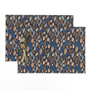 Seamless Pattern - Small Feather Pattern in Blues and Browns product image (10)