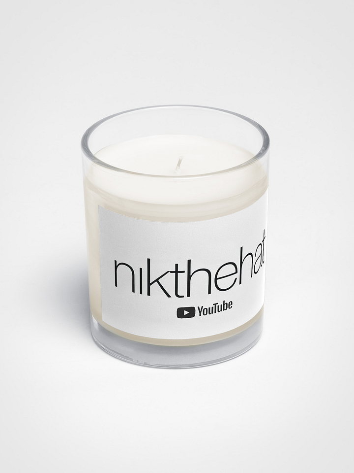 Soy Wax Candle in a Clear Glass Jar • nik the hat product image (2)