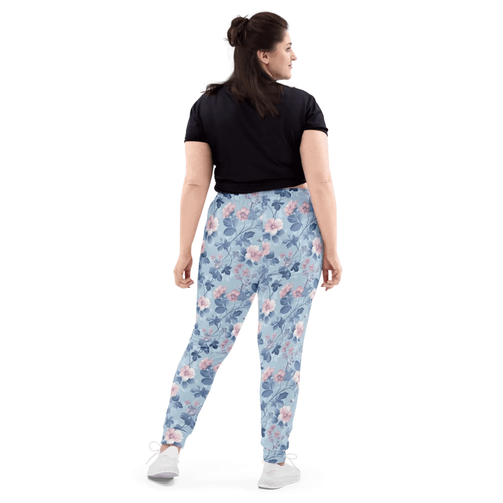 Serene Blue Blossoms Exercise Joggers product image (3)
