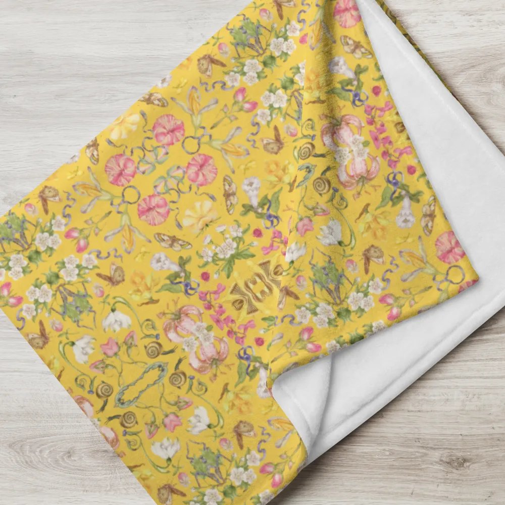 Exotic Blooming Floral Butterfly Yellow Throw Blanket product image (6)