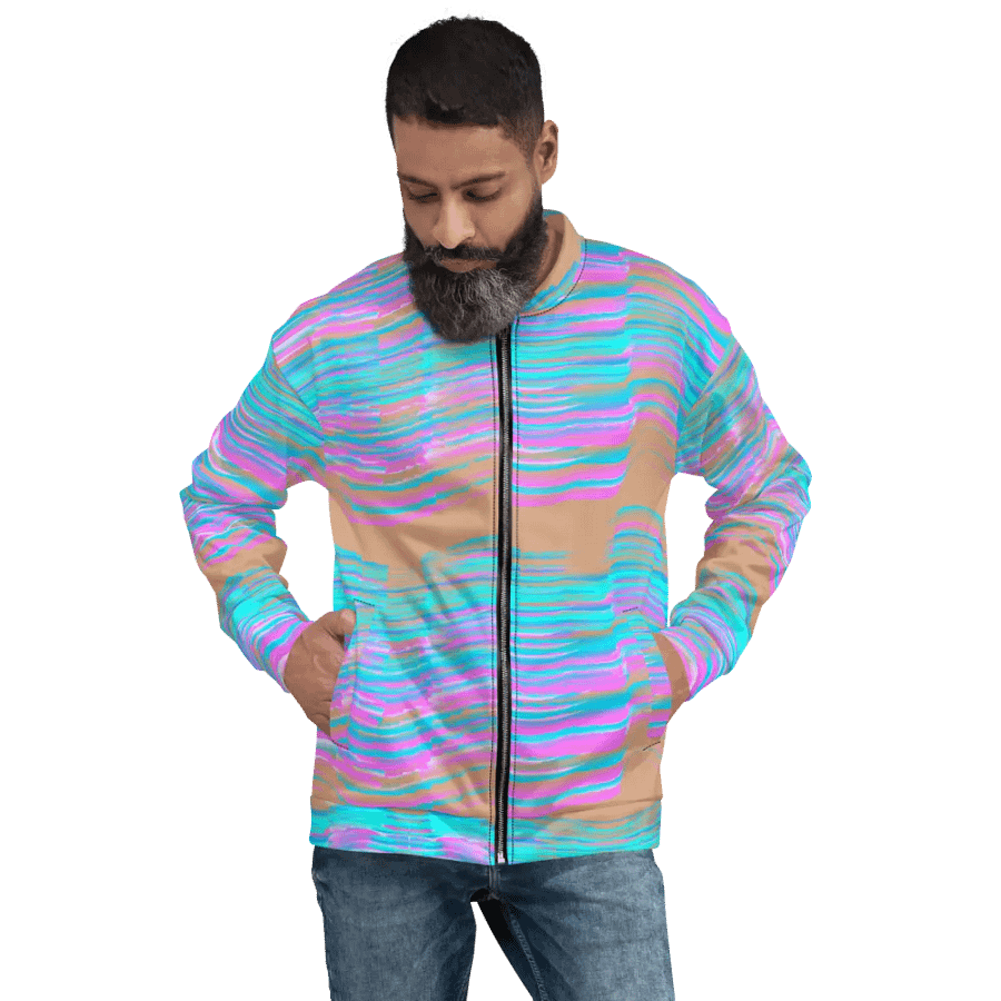 Northern Sky Pink and Blue Bomber Jacket product image (9)