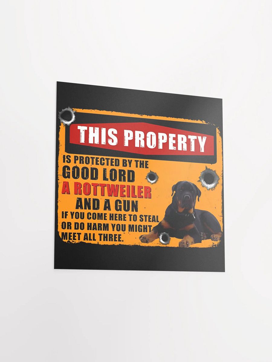 Guardian Rottweiler Warning Poster product image (11)