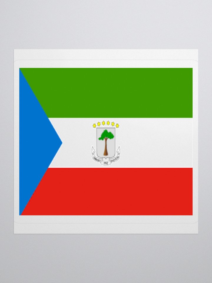 Equatorial Guinea Flag Sticker | Coat of Arms Design | Durable Vinyl | 3 Sizes product image (1)