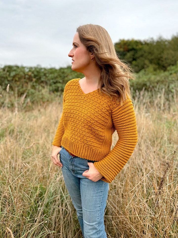 Mystical Sweater / Easy V-Neck Adult Sweater Crochet Pattern product image (1)