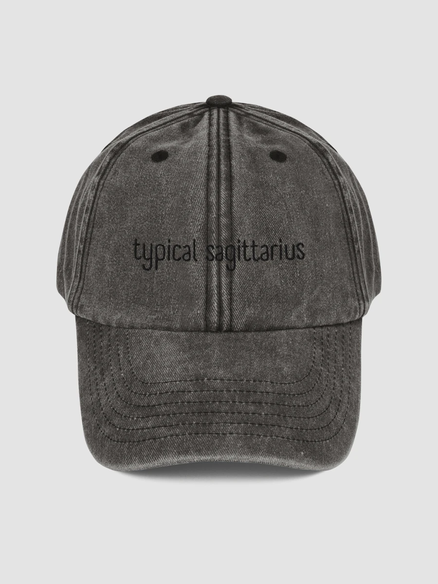 Typical Sagittarius Black on Black Vintage Wash Dad Hat product image (2)