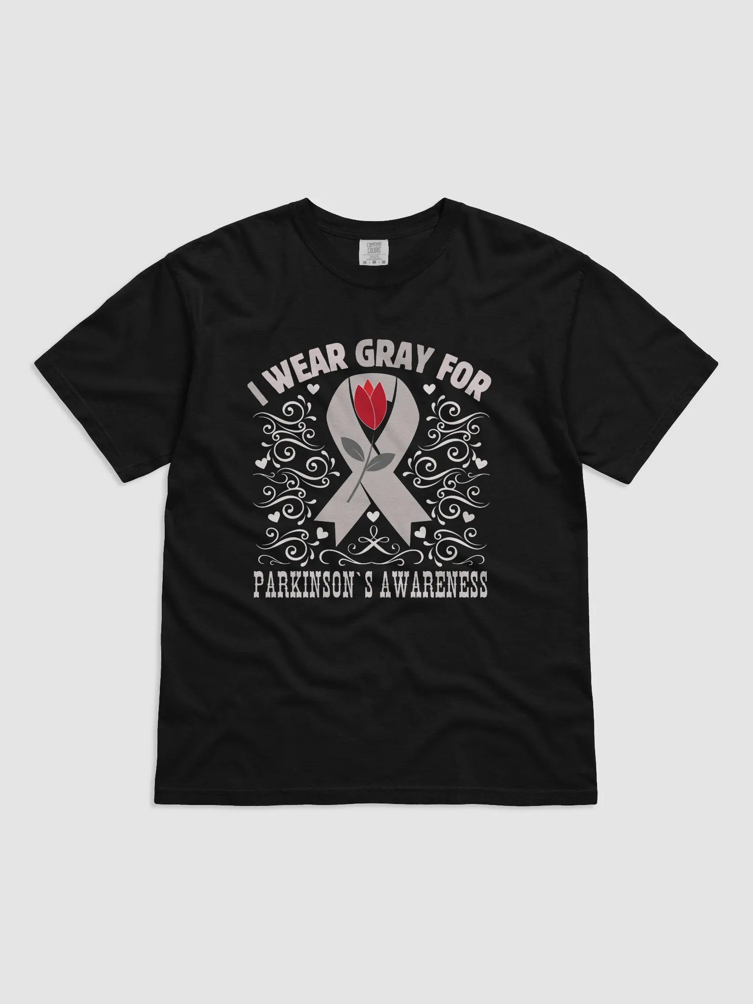 I Wear Gray For Parkinson Awareness, Flourish Comfort Colors T-shirt product image (2)