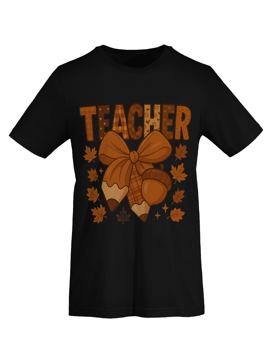 Autumn Teacher T-Shirt – Fall Pencil Bow and Acorn Design for Educators product image (38)