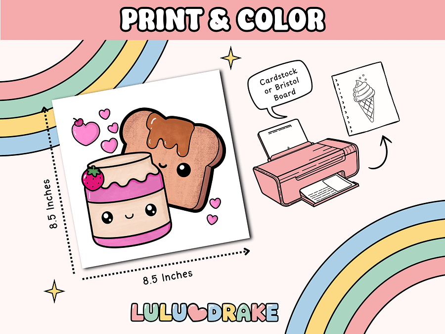 Sweet & Cute Kawaii Coloring Complete eBook, 50 Pages ★ DIGITAL ★ product image (4)