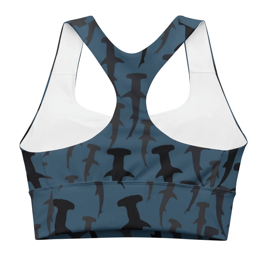 Hammerhead Sharks - Dark Ocean - Recycled Polyester - Longline Sports Bra product image (2)