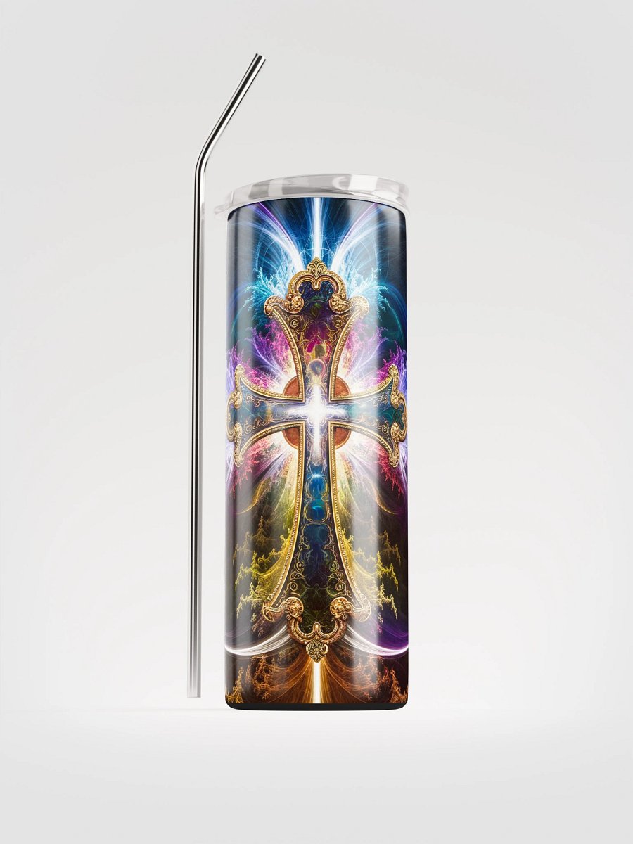 Lift Me Up Lord 3D Christian Cross Black Purple 20 Oz Tumbler product image (1)