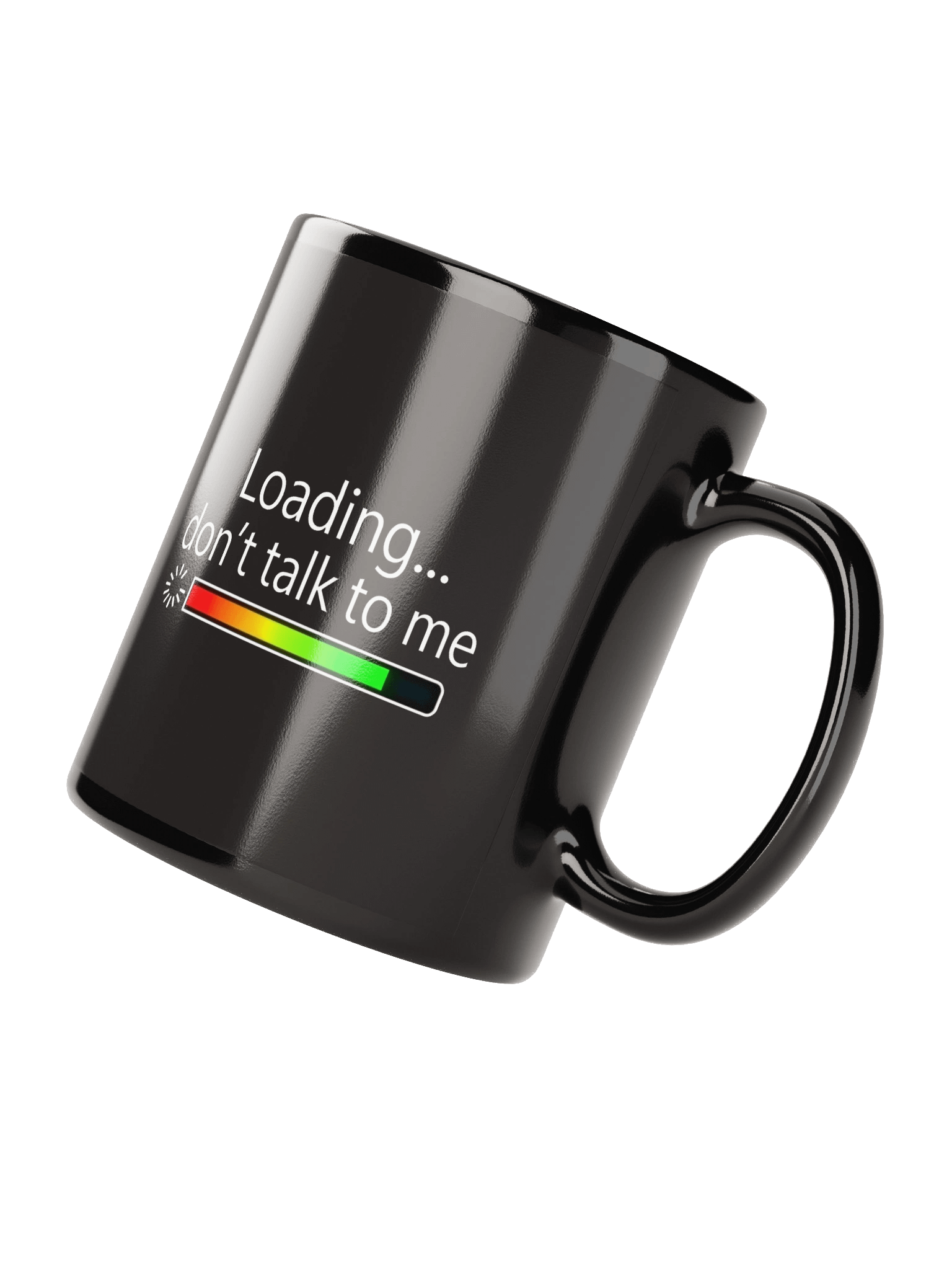 “Loading… Don’t Talk to Me” Black Ceramic Mug product image (2)