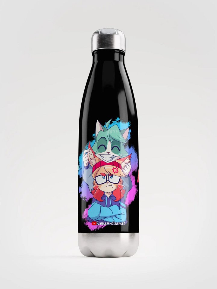 Cyan Teasing Alice's Ears Stainless Steel Water Bottle product image (1)