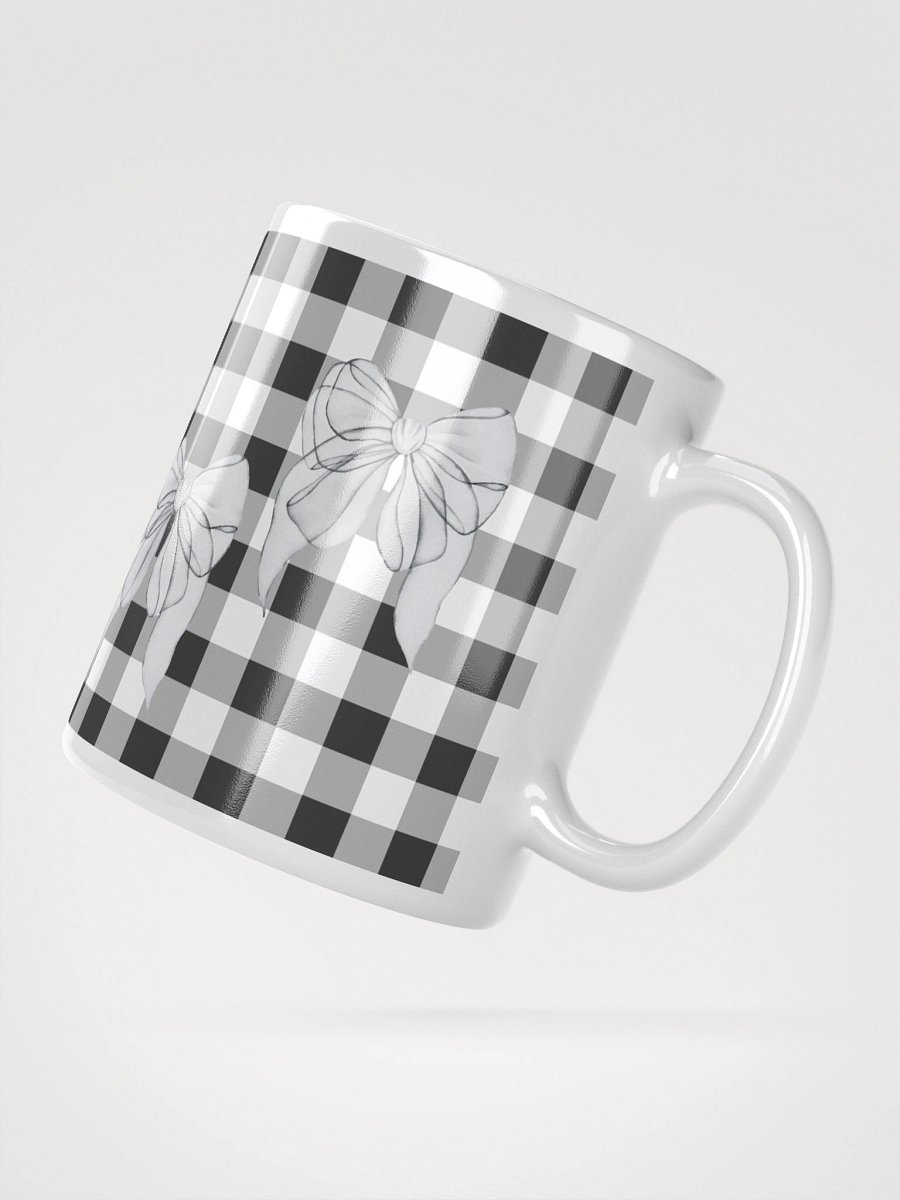 Mug Blanc Vichy Revisité - Noir - Cadeau Style Chic et Poétique product image (2)