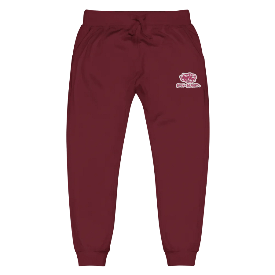 BUSY-BRAINED (pink bubble design) embroidered fleece joggers product image (8)