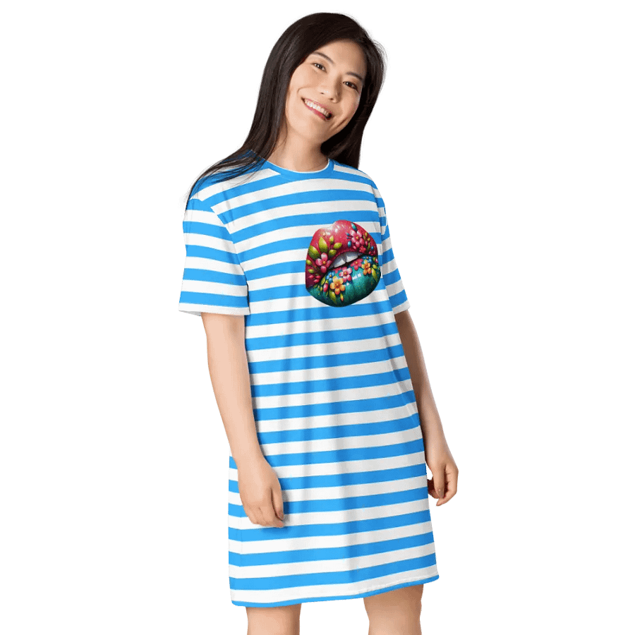 Blooming Lips Blue Tee Summer Dress product image (5)