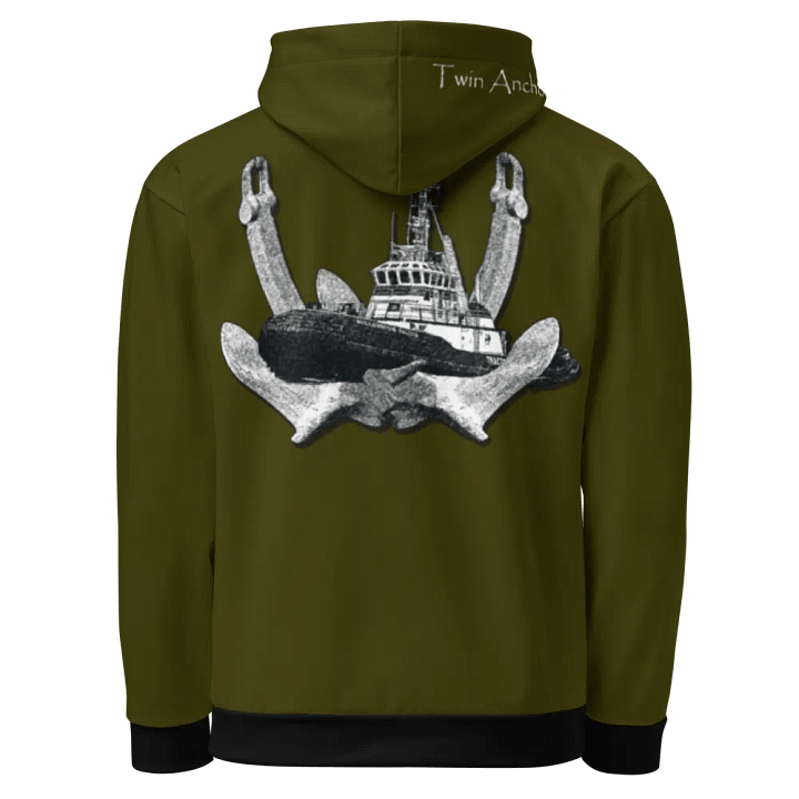 Green Twin Anchor Marco tug Hoodie product image (1)