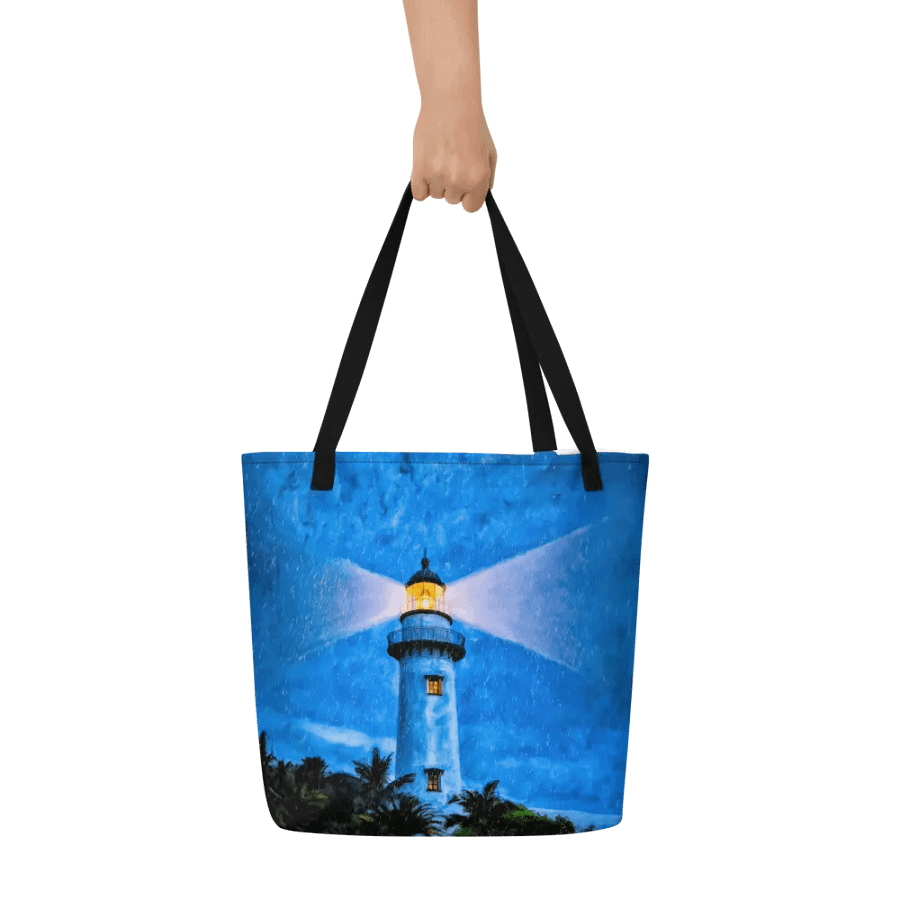 St Simons Island Lighthouse At Night – Georgia Tote Bag product image (10)