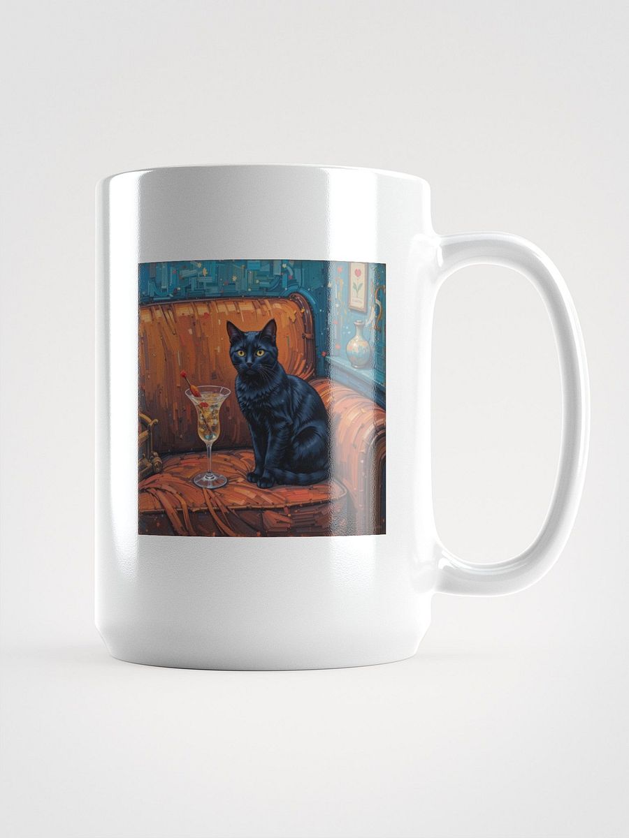 BLACK CAT ON COUCH NEXT TO MARTINI product image (1)