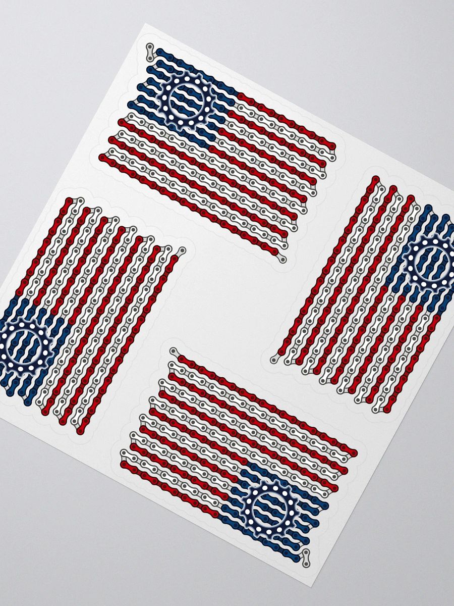 USA Betsy Ross Bike Chain Flag Sticker 4 Pack product image (2)