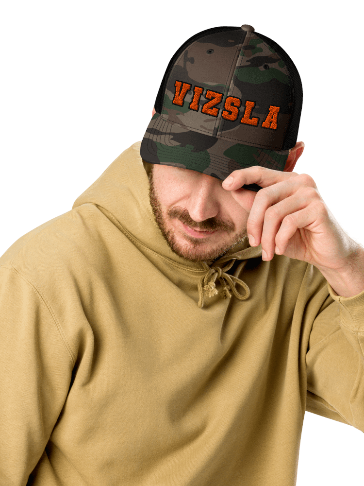 VIZSLA - Orange Embroidered Camouflage Trucker Hat product image (19)
