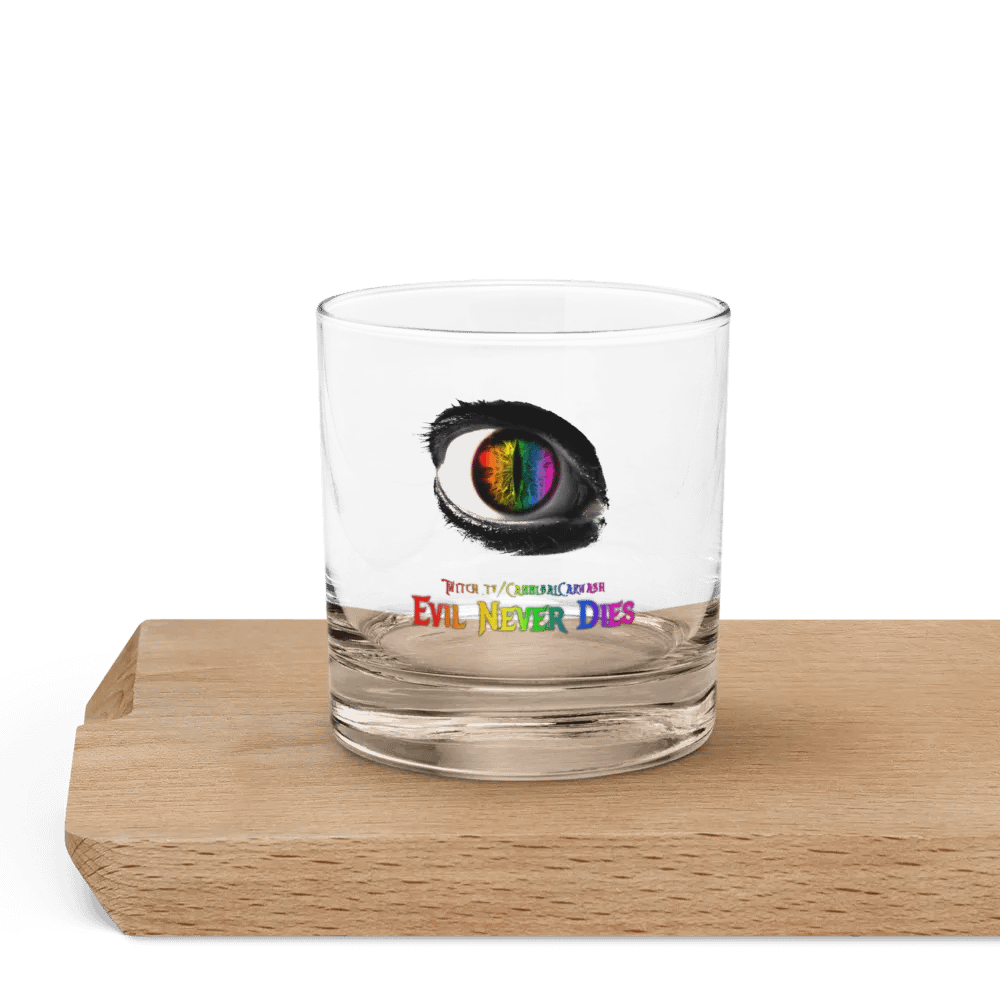 Rainbow Evil Never Dies Logo Glass Cup product image (5)