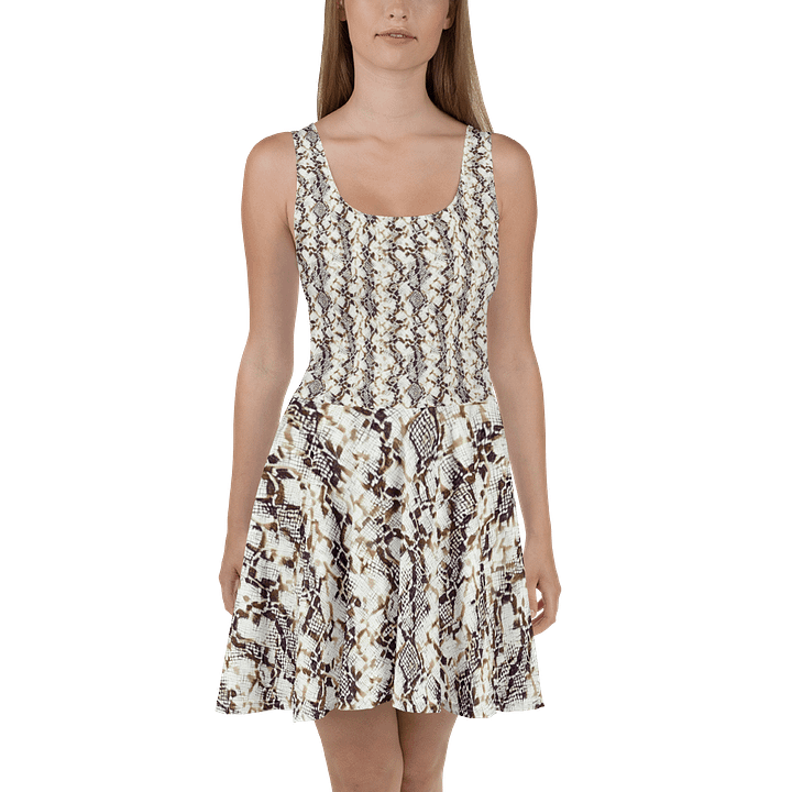 Beige Snake Skin Skater Dress product image (2)