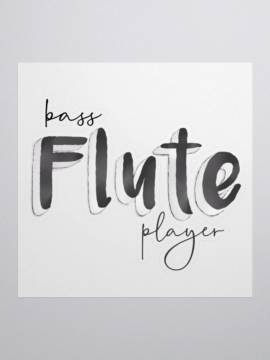 3D Bass Flute Player Typography Sticker product image (1)