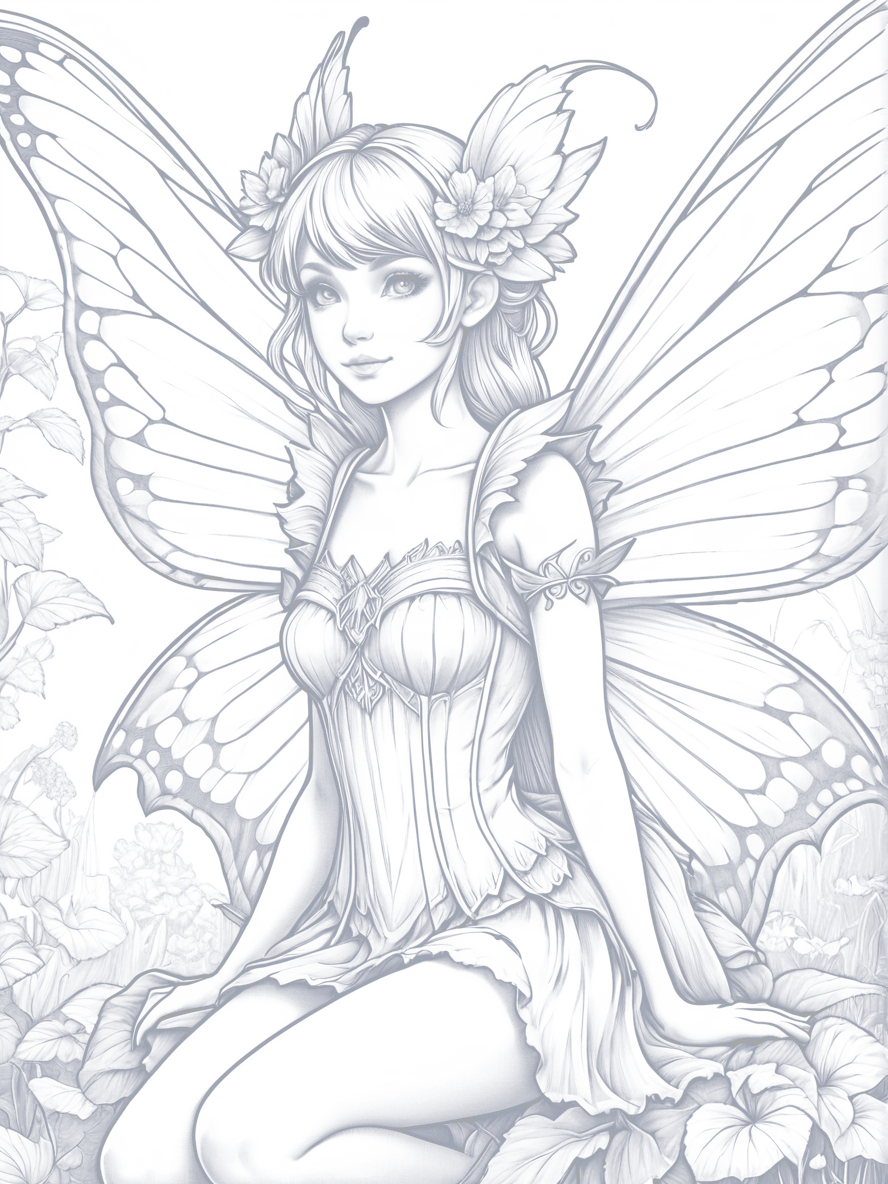 FREE Sample Pages from Fairies Coloring Pages for Adults and Teens product image (5)